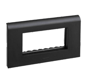 Legrand Myrius 4M Black Plate With Frame, 6732 24